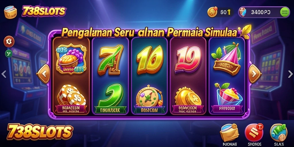 Screenshot utama yang menampilkan gameplay seru dari 738SLOTS.