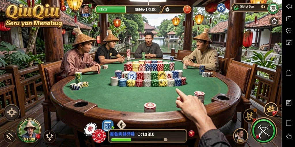 Tampilan gameplay menarik dari permainan QiuQiu 8180.
