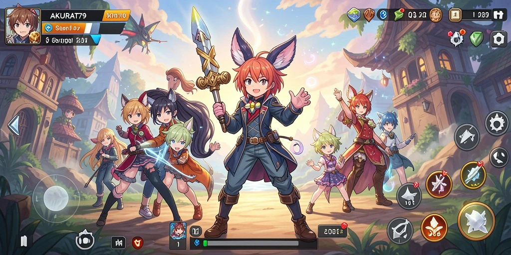 Screenshot gameplay AKURAT79 yang menampilkan karakter anime dalam aksi.