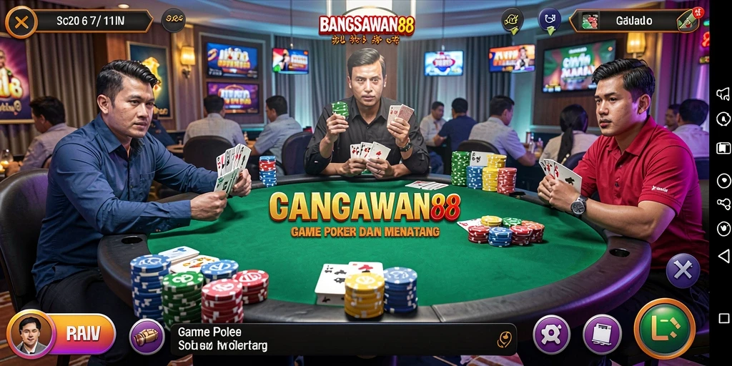 Gameplay BANGSAWAN88 yang seru dan kompetitif dalam permainan Poker.