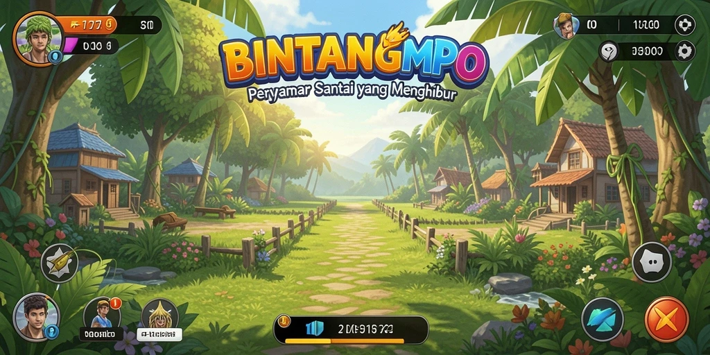 Tangkapan layar utama BINTANGMPO menunjukkan gameplay yang ceria dan menarik.