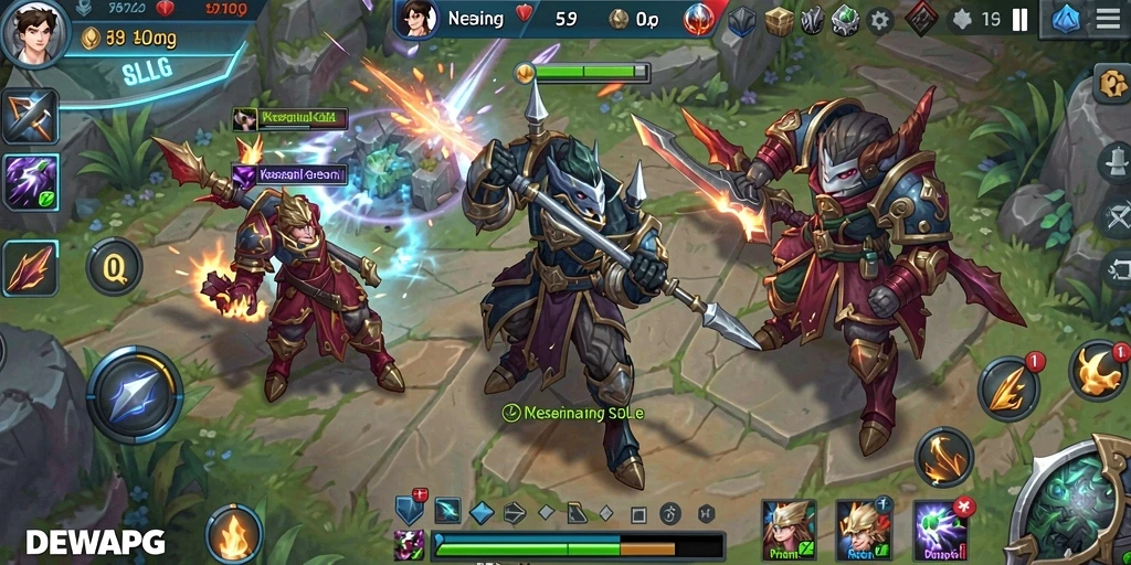 Screenshot gameplay DEWAPG menampilkan aksi strategi yang mendebarkan.