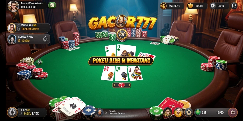 Gameplay seru GACOR777 di layar utama aplikasi Poker.