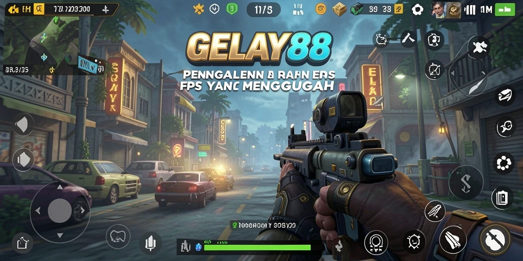 Tampilan mendebarkan dari aksi gameplay FPS dalam GELAY88.