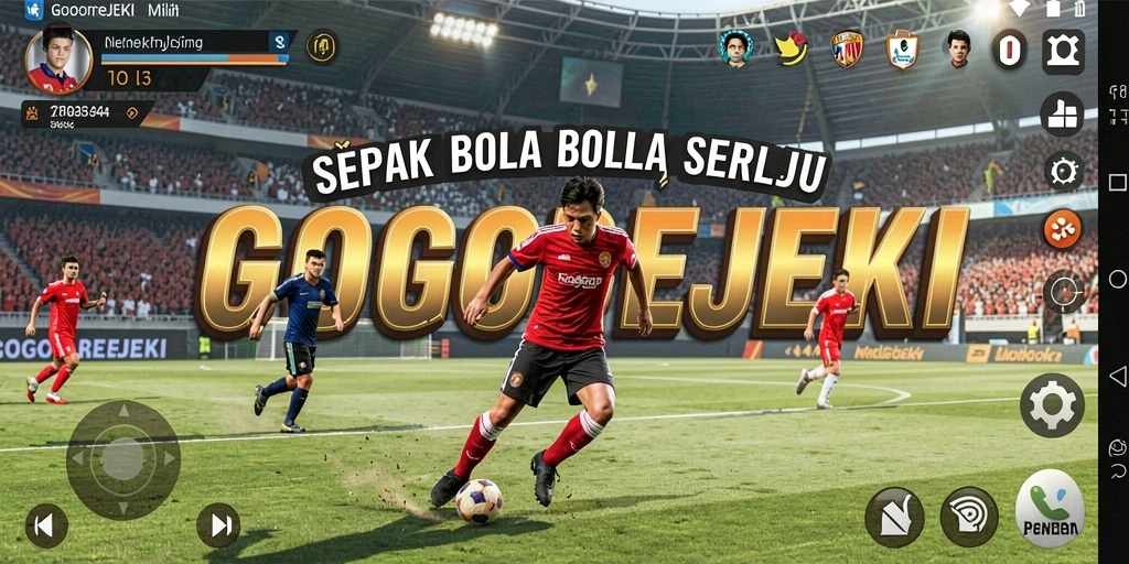 Gameplay menarik GOGOREJEKI yang menggambarkan keasyikan bermain sepak bola.