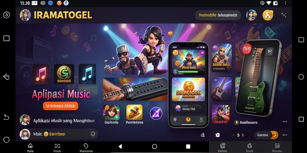 Tampilan utama gameplay IRAMATOGEL dengan berbagai fitur musik