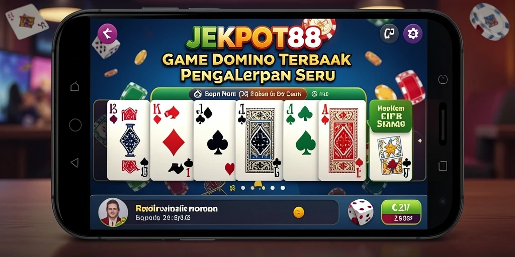 Tampilan gameplay seru di JEKPOT88 dengan domino yang berwarna-warni.