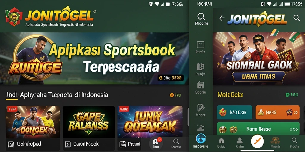 Tampilan antarmuka aplikasi JONITOGEL saat melakukan taruhan olahraga.