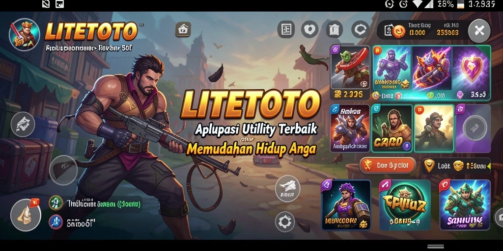 Tampilan antarmuka utama LITETOTO dengan fitur-fitur Utility yang menarik.