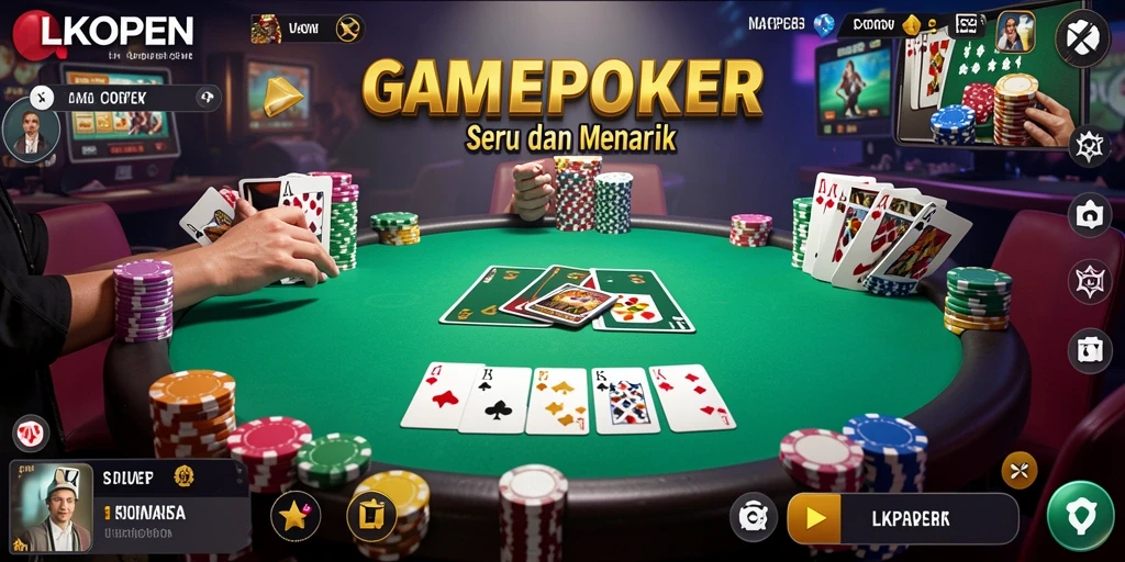 Screenshot gameplay LKOPEN menampilkan aksi poker yang mendebarkan.