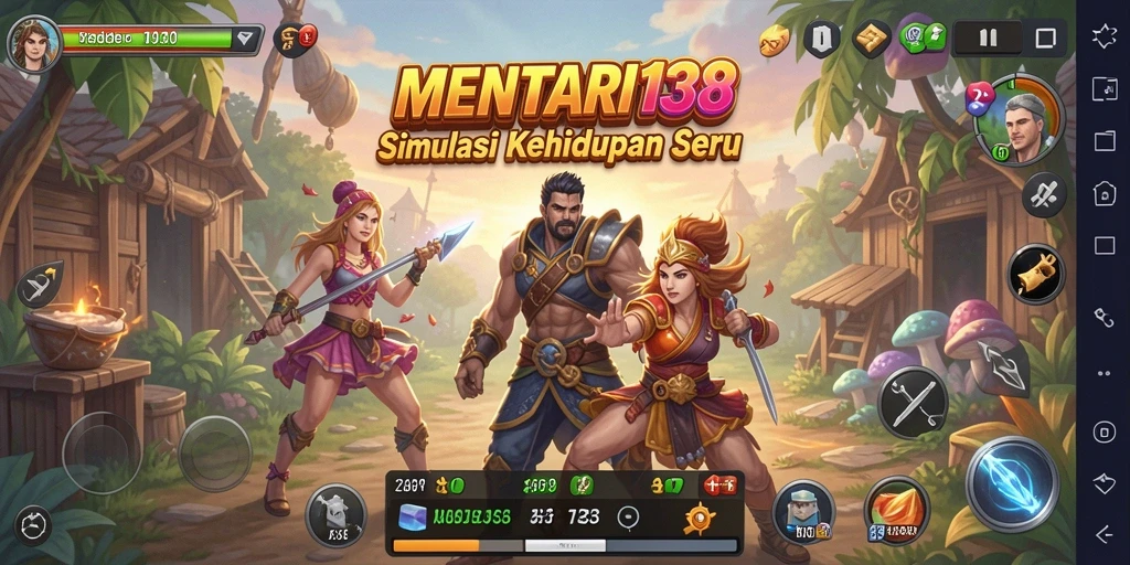 Screenshot gameplay MENTARI138 yang menampilkan interaksi karakter yang dinamis.