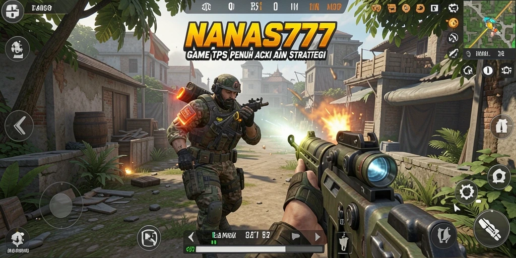 Screenshot utama NANAS777 dengan aksi gameplay TPS mendebarkan.