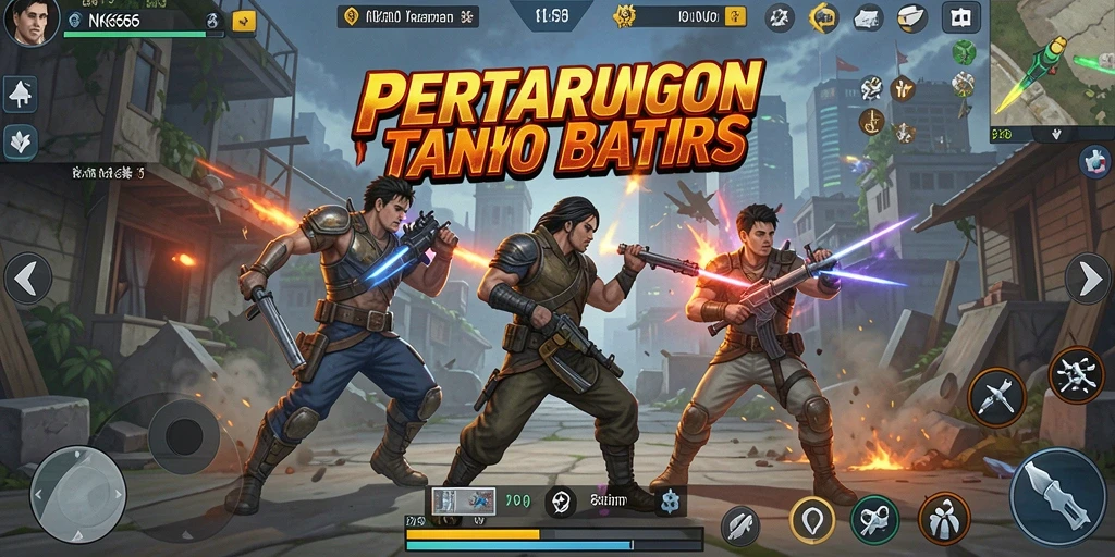 Screenshot gameplay NK666 menampilkan pertarungan epik antara karakter-karakter kuat.