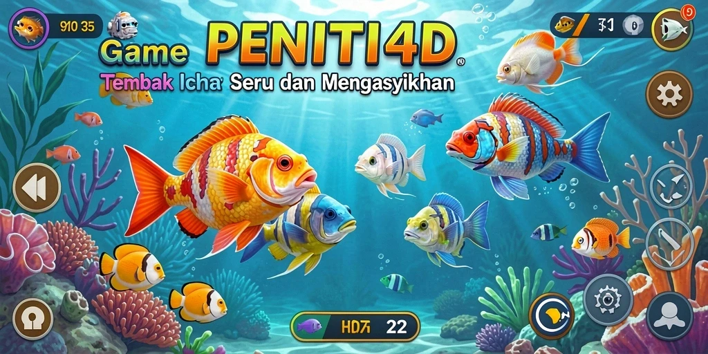 Tampilan gameplay seru dari PENITI4D saat menembak ikan.