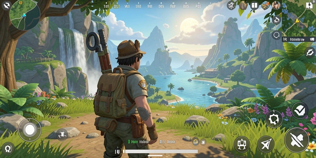 Screenshot gameplay PG11 menampilkan petualangan seru di dunia terbuka.
