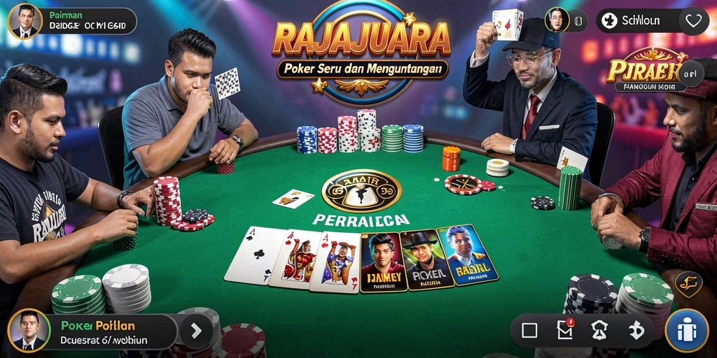Tampilan gameplay Poker yang seru dan menantang.