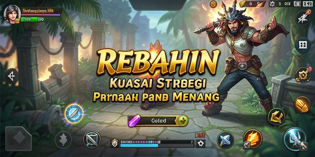 Tangkapan layar menunjukkan aksi perang yang mendebarkan di REBAHIN.