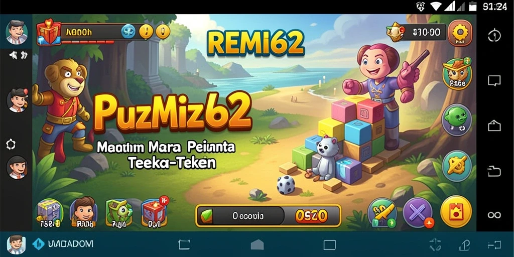 Screenshot gameplay REMI62 menampilkan tingkat kesulitan yang bervariasi.