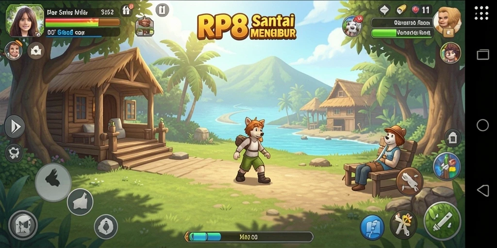 Tampilan gameplay RP8 yang menghibur dan penuh warna.
