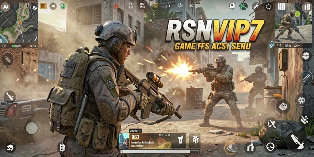 Tampilan gameplay RSNVIP7 dengan aksi tembak-menembak yang seru.