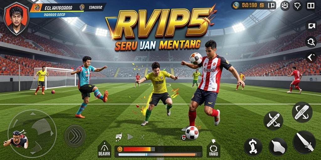 Tangkapan layar utama RVIP5 yang menunjukkan aksi pertandingan olahraga.