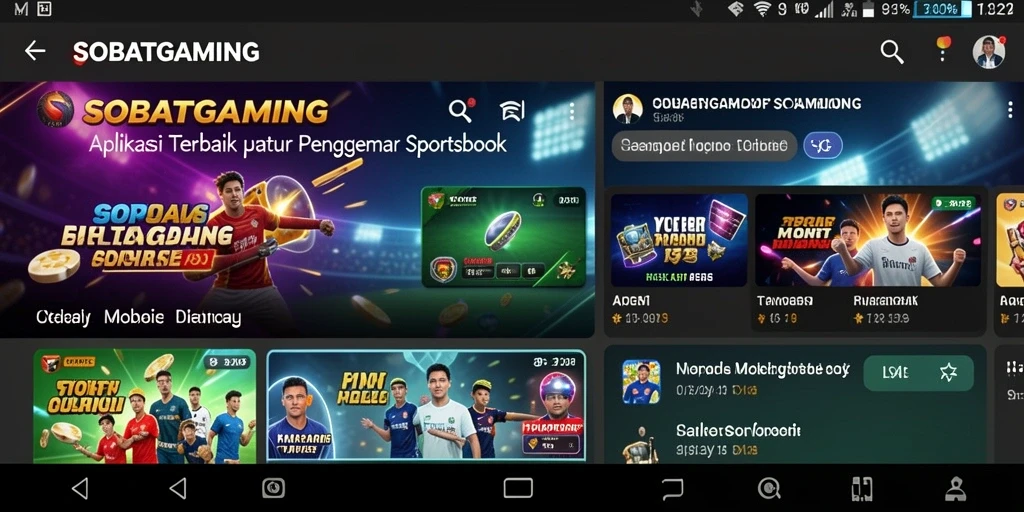 Tampilan menunjukkan antarmuka SOBATGAMING dengan pilihan taruhan olahraga.