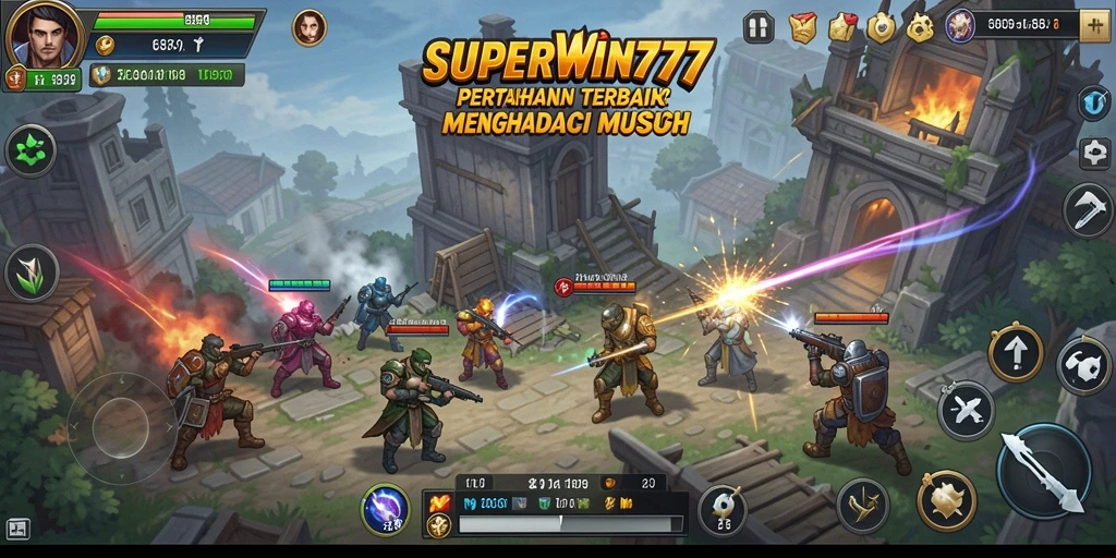 Gameplay menara pertahanan yang menegangkan dan strategis dalam SUPERWIN777.