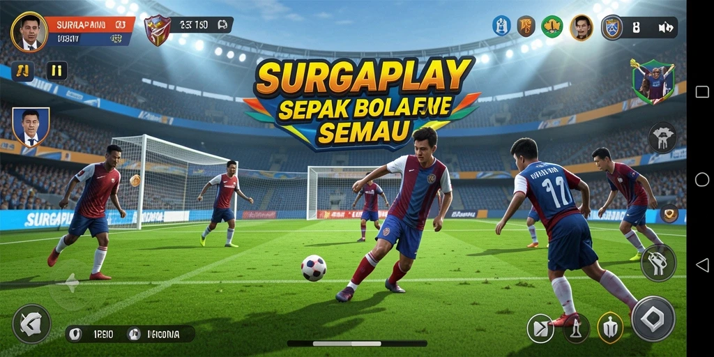 Tampilan Gameplay Seru di SURGAPLAY dengan Aksi Sepak Bola