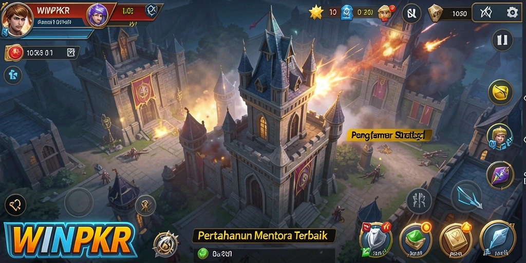 Gameplay mendebarkan di WINPKR dengan strategi Tower Defense yang seru.