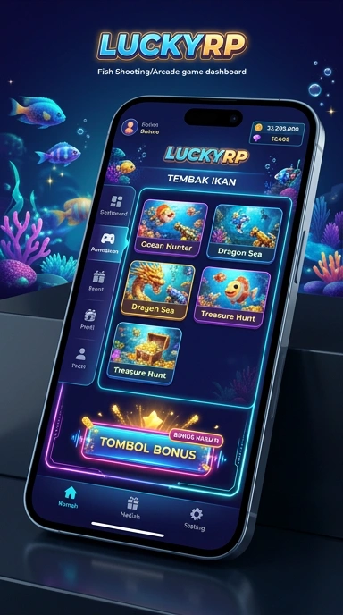 Tampilan antarmuka luckyrp yang menarik dan mudah dinavigasi.